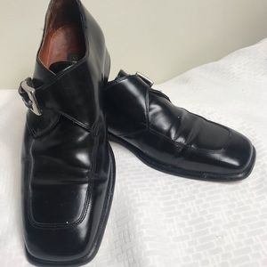 Brassboot Luxury Black Leather Monk-Strap Shoes